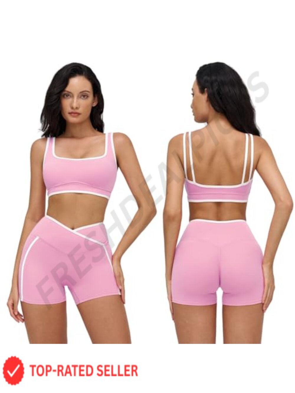 Women's 2-Piece Workout Set Sports Bra & High Waist Shorts Yoga Activewear